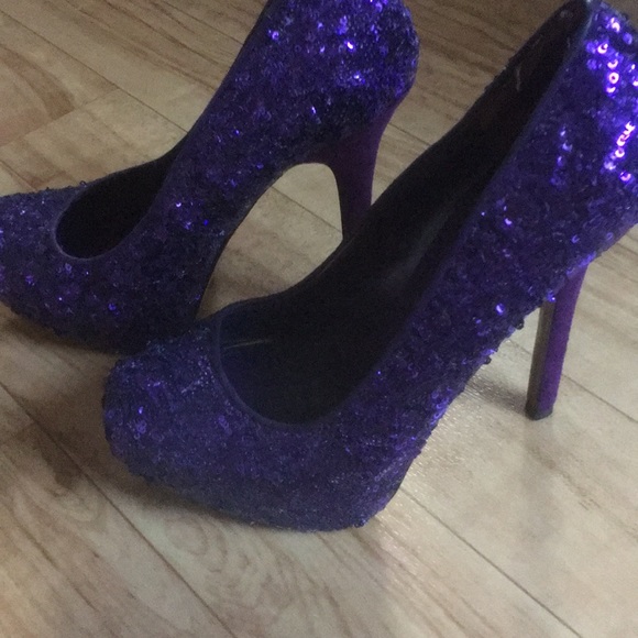 Steven madden purple sequin pumps size 7 - Picture 4 of 5
